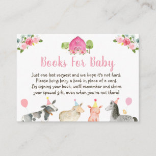 Tarjeta De Recepción Pink Farm Floral Solicitud de libro de Baby Shower