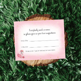 Tarjeta De Recepción Pink Flamingo Ballerina Nombre del bebé Juego de s