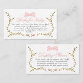 Tarjeta De Recepción Pink Floral Baby Shower Books para la presentación