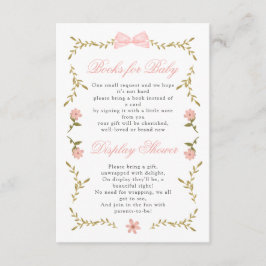 Tarjeta De Recepción Pink Floral Baby Shower Books para la presentación
