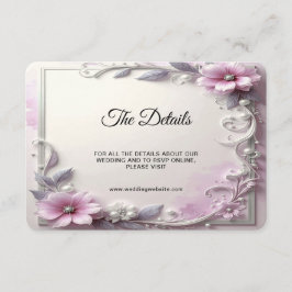 Tarjeta De Recepción Pink Floral Frame Detail