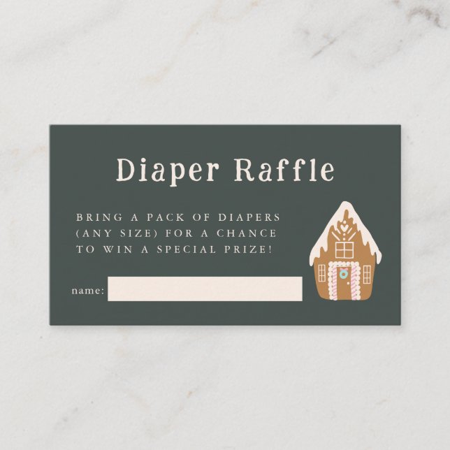 Tarjeta De Recepción Pink Gingerbread House Diaper Raffle Ticket  (Anverso)
