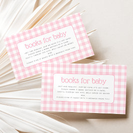 Tarjeta De Recepción Pink Gingham Chica solicitud de libro de Baby Show