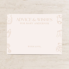 Tarjeta De Recepción Pink Girl Minimal Baby Shower Advice and Wishes