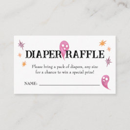 Tarjeta De Recepción Pink Halloween Baby Shower Diaper Raffle