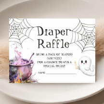 Pink Halloween Baby Shower Diaper Raffle