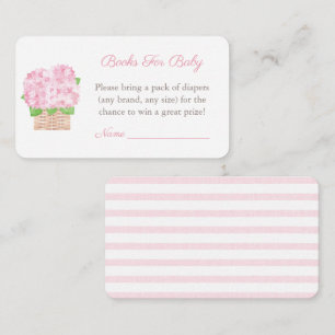 Tarjeta De Recepción Pink Hydrangeas Chica Baby Shower Diaper Raffle