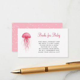 Tarjeta De Recepción Pink Jellyfish Girl Baby Shower Books for Baby