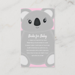 Tarjeta De Recepción Pink Koala Bear Baby Shower