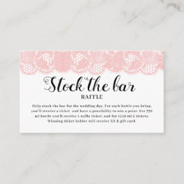Tarjeta De Recepción Pink Lace Stock the bar Bridal Shower 