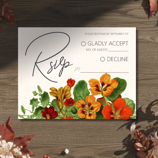 Tarjeta De Recepción Pink Lily Floral Modern Wedding RSVP QR Code (Invite guests to your big day with this Rustic Fall Floral Modern Wedding RSVP Card!)