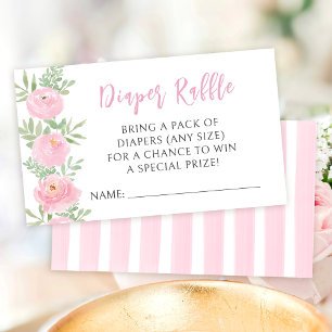 Tarjeta De Recepción Pink lindo floral boho baby ducha diaper raffre