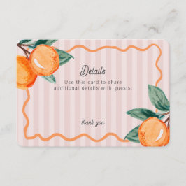Tarjeta De Recepción Pink Little Cutie Pastel Citrus Detalles Insertar