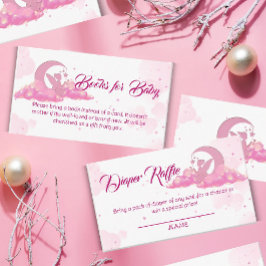 Tarjeta De Recepción Pink Little Fairy Baby Shower Diaper Raffle