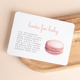 Tarjeta De Recepción Pink Macaron Baby Shower Books Enclosure Card