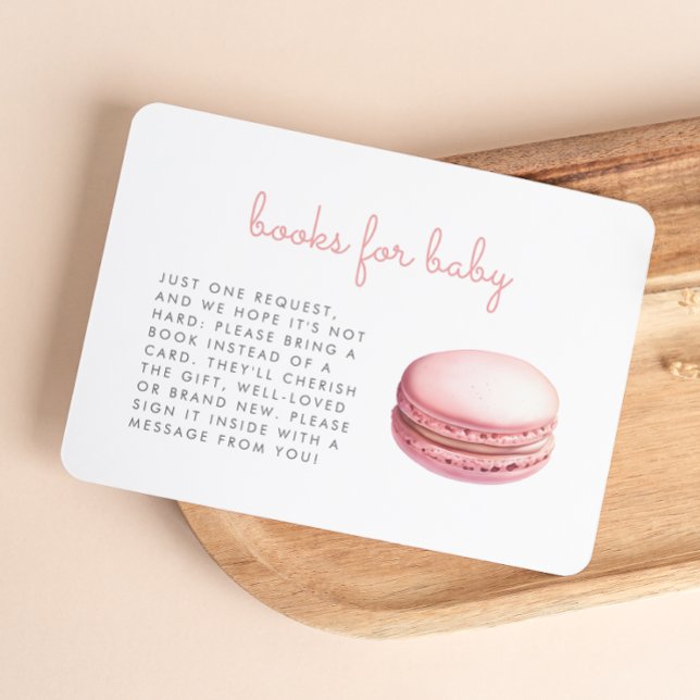 Tarjeta De Recepción Pink Macaron Baby Shower Books Enclosure Card (Subido por el creador)