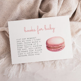Tarjeta De Recepción Pink Macaron Baby Shower Books Enclosure Card
