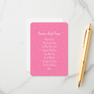 Tarjeta De Recepción Pink (Oración Ángel de Guardian)