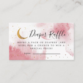 Tarjeta De Recepción Pink Over The Moon Baby Shower Diaper Raffle