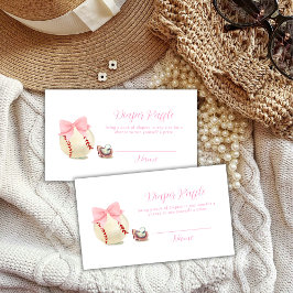 Tarjeta De Recepción Pink Pacifier Baseball Diaper Raffle Baby Shower
