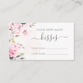 Tarjeta De Recepción Pink Peony Floral adivina cuántos besos tiene tarj