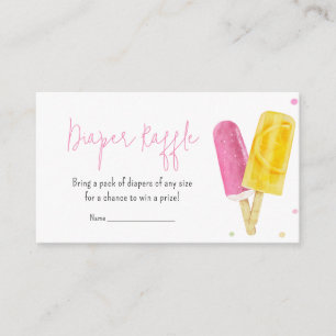 Tarjeta De Recepción Pink Popsicle Baby Shower Diaper Raffle