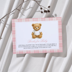 Tarjeta De Recepción Pink Preppy Teddy Bear Baby Shower Boys para bebé