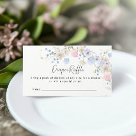 Tarjeta De Recepción Pink Purple Wildflower Baby Shower Diaper Raffle