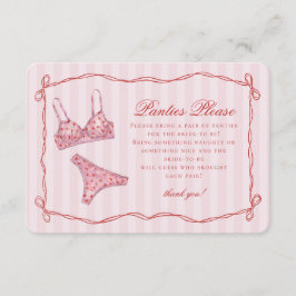 Tarjeta De Recepción Pink & Red Heart Lingerie Shower Panties Please