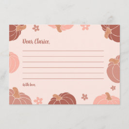 Tarjeta De Recepción Pink Retro Calabaza Cumpleaños Time Capsules Notes