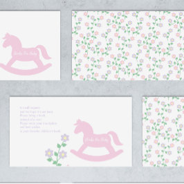 Tarjeta De Recepción Pink Rocking Horse Girl Baby Shower Books For Baby