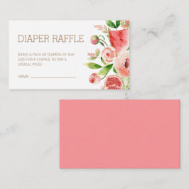 Tarjeta De Recepción Pink Rose Floral Greenery Baby Diaper Raffle