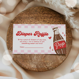 Tarjeta De Recepción Pink She's Ready to Pop Baby Shower Diaper Raffle