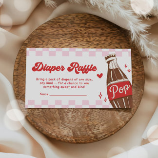 Tarjeta De Recepción Pink She's Ready to Pop Baby Shower Diaper Raffle