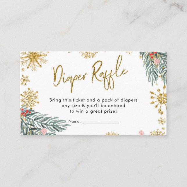 Tarjeta De Recepción Pink Sleigh Oh Qué Diversión De Invierno Raffle (Anverso)