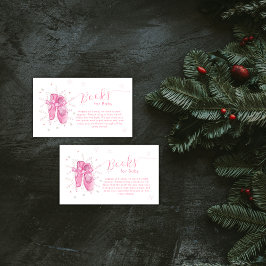 Tarjeta De Recepción Pink Snowflake Ballerina Books For Baby Shower