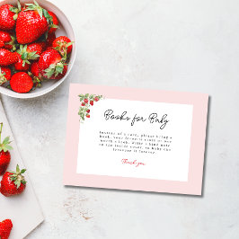 Tarjeta De Recepción Pink Strawberry Baby Shower Books for Baby