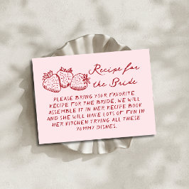 Tarjeta De Recepción Pink Strawberry Recipe for the Bride Bridal Shower