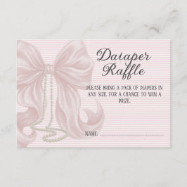 Tarjeta De Recepción Pink Stripes Girl Baby Shower Diaper Raffle