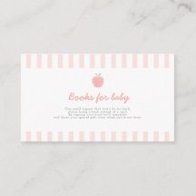 Pink Sweet Little Peach Books for Baby Card