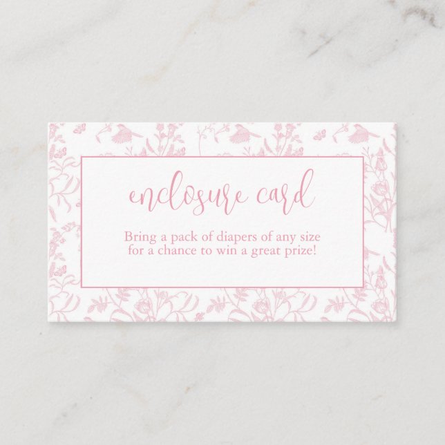 Tarjeta De Recepción Pink Toile De Joy Chinoiserie (Anverso)