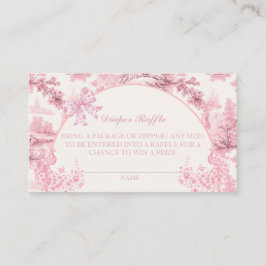 Tarjeta De Recepción Pink Toile Floral Bow Book for Baby Girl Shower