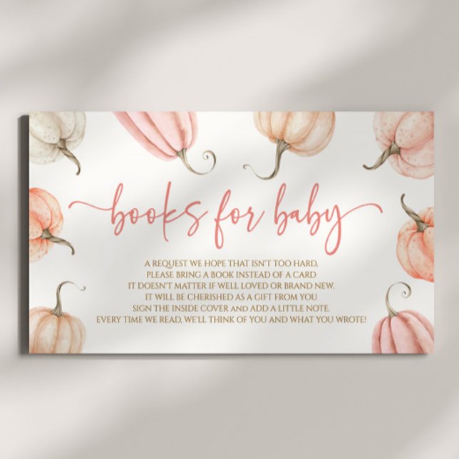 Tarjeta De Recepción Pink Un Pequeño Calabaza Baby Shower Libros Para B (Subido por el creador)