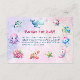 Tarjeta De Recepción Pink Under Sea Baby Shower Books For Baby