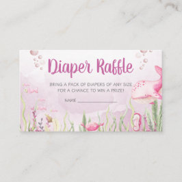 Tarjeta De Recepción Pink Under the Sea Baby Shower Diaper Raffle