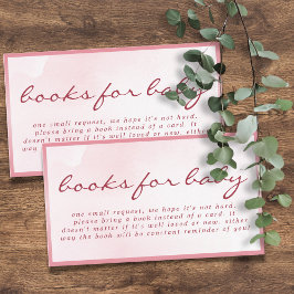 Tarjeta De Recepción Pink Valentine Teddy Bear Books for Baby Shower