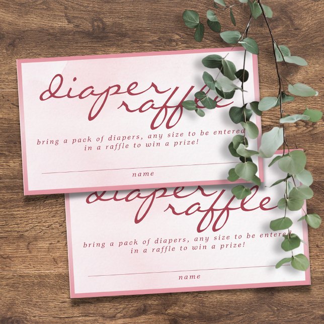 Tarjeta De Recepción Pink Valentine TeddyBear Baby Shower Diaper Raffle (Subido por el creador)