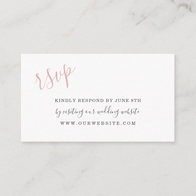 Tarjeta De Recepción Pink Watercolor Petals boda RSVP online (Anverso)