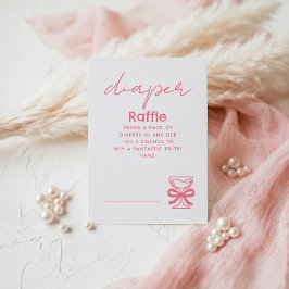 Tarjeta De Recepción Pink Whimsical Champagne Diaper Raffle Tickets