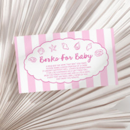 Tarjeta De Recepción Pink Whimsical Seashell Baby Shower Books For Baby